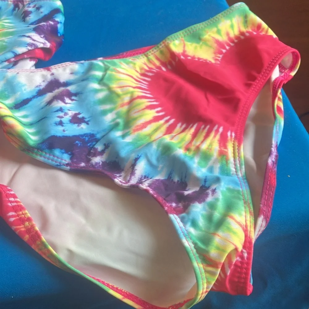 FINAL MARKDOWN Girls SHEIN Vibrant Tie-Dye Swimsuit 14